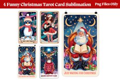 Funny Christmas Tarot Card Sublimation Clipart PNG Product Image 1