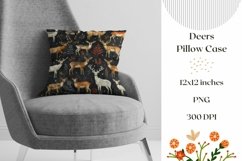 Deer Pillow Case Design, Forest Pillow Design, Deers Print Product Image 1