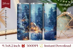 Christmas Forest Tumbler Wrap, Christmas Tumbler Design Product Image 1