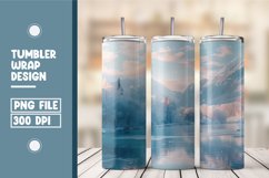 Beautiful Lakeside Landscape Tumbler Wrap Design Product Image 1