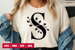 Letter S Floral Monogram SVG PNG Product Image 1