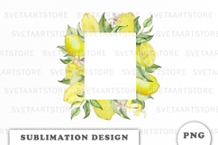 Watercolor Lemons Frame png Product Image 1
