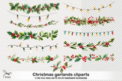 Christmas garlands cliparts - 12 Variations Product Image 1