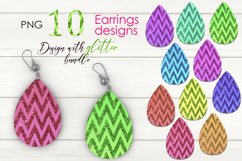 Different colors sublimation earrings glitter design bundle Product Image 1