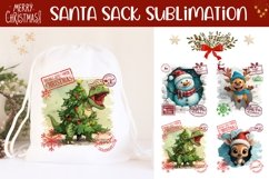 Cartoon Animals Santa Sack, Christmas Gift Bag Template Product Image 1