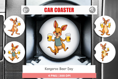 Car Coaster Kangaroo Beer Day Product Image 1