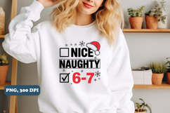 Nice Naughty 67 PNG, 6 7 Christmas Shirt, PNG Sublimation Product Image 2