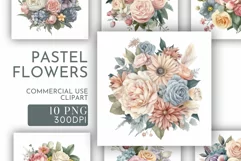 Flower Bouquet | Watercolour Clipart PNG Product Image 1