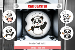 Car Coaster Chef Panda Product Image 1