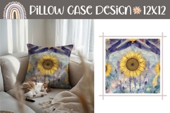 Sunflowers Pillow Design, Floral Pillow Sublimation Product Image 1