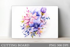 Flowers Cutting Board. Watercolor Flowers Cutting Board Product Image 1