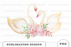 Watercolor Swan Princess png Product Image 1