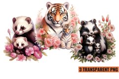 Mama And Baby Animals Clipart, Mama And Baby Animals Clipart Product Image 1