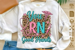 You RN Good Hands PNG, Nurse Sublimation Design, Leopard Nur Product Image 1