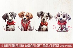 Cute Valentine Dog Clipart, Valentines Day Dog Clipart Product Image 2