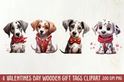 Cute Valentine Dog Clipart, Valentines Day Dog Clipart Product Image 2