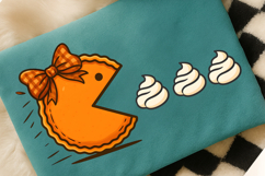Funny Pumpkin Pie Thanksgiving Fall PNG, Pumpkin Pie Chasing Product Image 1