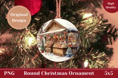 Watercolor Christmas Ornament, Christmas Product Tag Design Product Image 1