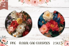 Art Flowers Car Coaster Template, Flowers Coaster Print Product Image 1