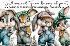 Whimsical Farm bunny clipart Product Image 1