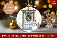Christmas Door Ornament, Watercolor Christmas Sublimation Product Image 1