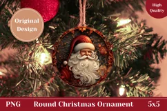 Santa Claus Round Ornament, Santa Claus Gift Tag Design Product Image 1