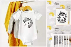 Cute baby unicorn face. SVG, PNG, EPS. Cut file. Product Image 2