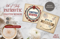 Patriotic Coaster Designs Retro 4th of July coaster Product Image 1