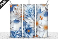 3D Flowers Tumbler Wrap | Sublimation Design | Tumble PNG Product Image 2