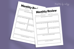 Monthly Review Planner Template Editable Canva Reflection Product Image 1
