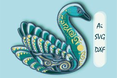 Swan multilayer 3D SVG/ Swan 3D cut Product Image 1