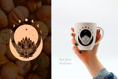 Floral moon svg, Lotus svg, Moon phases svg, Celestial svg Product Image 3