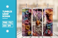 3D Owl Floral Tumbler Wrap Sublimation Product Image 1
