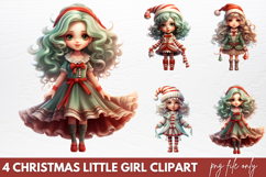 Christmas Little Girl Clipart PNG Product Image 1