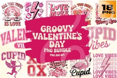 Groovy Valentine&#039;s Day PNG Bundle 18 Retro Sublimation Desig Product Image 1