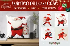 Watercolor Santa Claus Pillowcase, Santa Claus Pillow Case Product Image 1