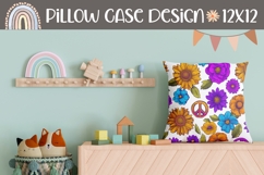 Hippie Pillow Case, Summer Pillow Sublimation Product Image 1