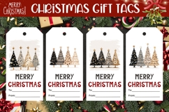 Boho Christmas Tree Gift Tags, Gold Christmas Tags Product Image 1