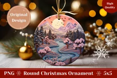 3D Christmas Ornament PNG, Winter Forest Ornament Design Product Image 1