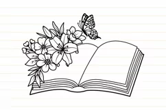 Floral Book Svg, Book With Flower and Butterfly Svg Product Image 8