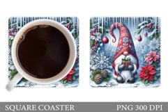 Christmas Gnome Coaster Design. Christmas Gnome Sublimation Product Image 1