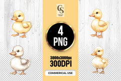 Watercolor Goose with Patterned Eggs Clipart Sublimation PNG Product Image 1