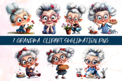 Grandma &amp; Grandpa Together Clipart Sublimation PNG Product Image 1