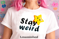 Cross stitch stay weird star pattern embroidery funny quote Product Image 1