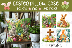 Cartoon Easter Bunny Pillow, Easter Cross Pillow Designs Product Image 1