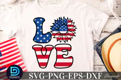 Home of the free because of tyhe SVG, 4th July Sunflower SVG Product Image 1