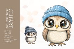 Watercolor owl clipart sublimation png Product Image 1