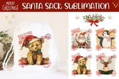 Cartoon Animals Santa Sack, Christmas Gift Bag Designs Product Image 1