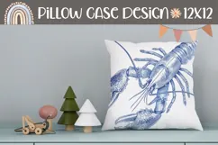 Cartoon Lobster Pillow, Ocean Pillow PNG, Sea Pillow Product Image 1