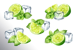 Mojito. Hand drawn watercolor set Product Image 2